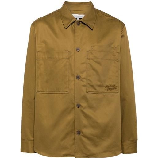 Maison Kitsuné camicia con ricamo - verde