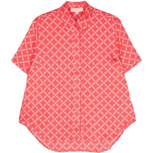 Michael Michael Kors empire logo-print satin shirt - rosa