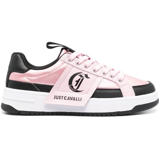 Just Cavalli logo-patch panelled sneakers - rosa
