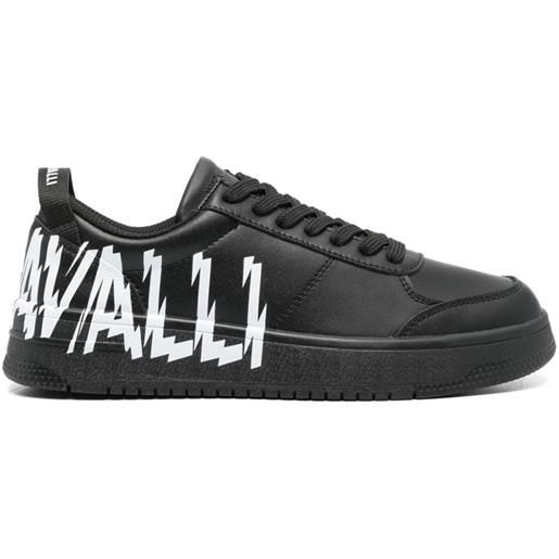 Just Cavalli logo-print leather sneakers - nero