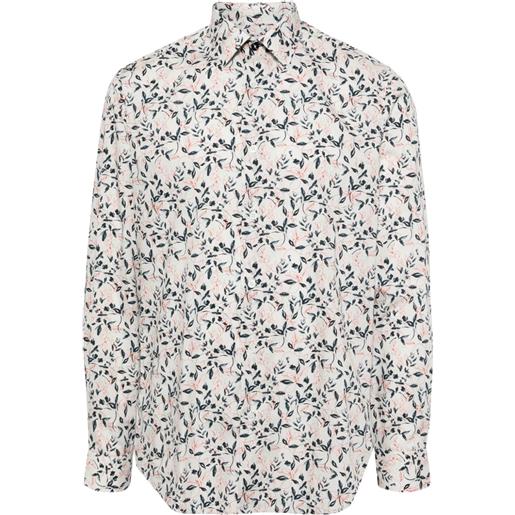 Paul Smith botanical-print organic cotton shirt - bianco
