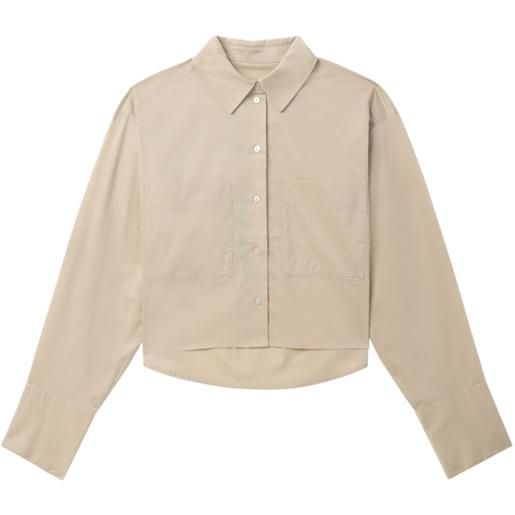 HERSKIND cotton cropped shirt - toni neutri