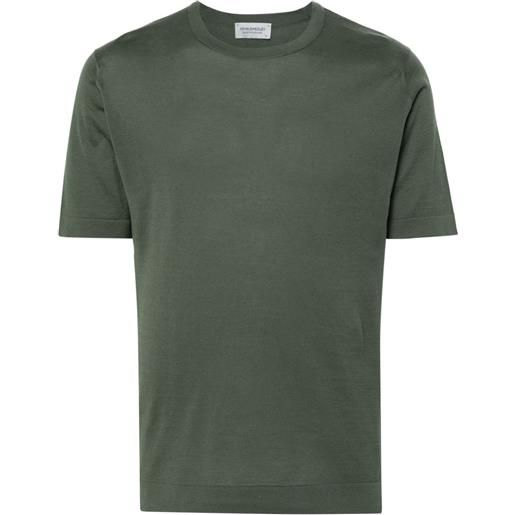 John Smedley lorca fine-ribbed t-shirt - verde
