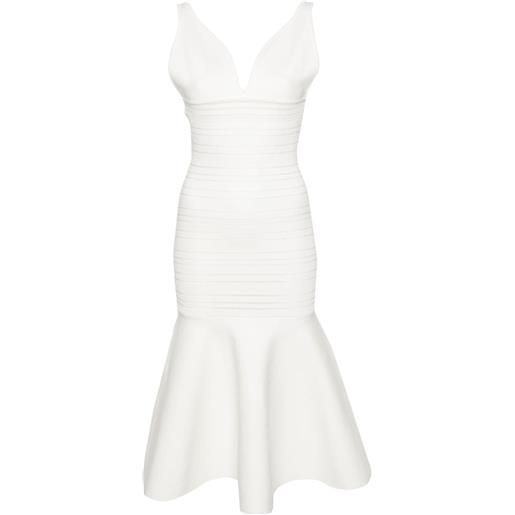 Victoria Beckham frame detail ribbed dress - bianco