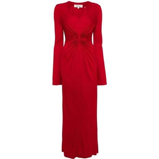 DVF Diane von Furstenberg lauren ruched-detail maxi dress - rosso