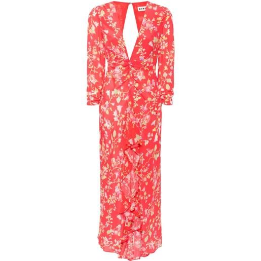 Rixo floral-print silk maxi dress - rosso