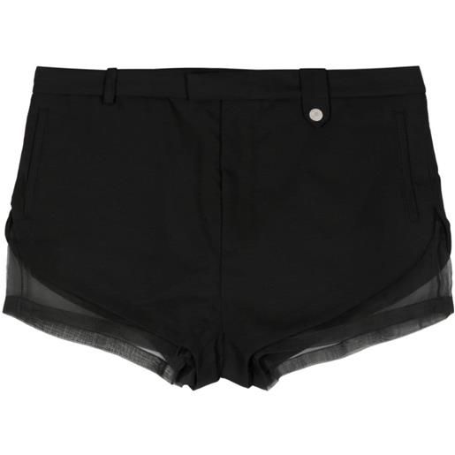 EGONlab. shorts mini con inserti semi trasparenti - nero