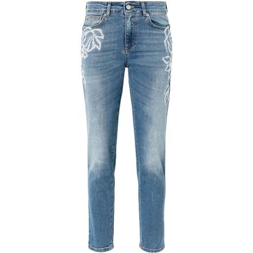 ERMANNO FIRENZE floral-embroidery skinny jeans - blu
