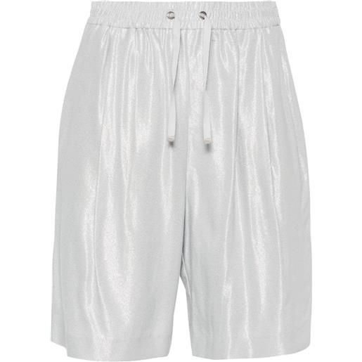 Herno pleat-detail shorts - argento
