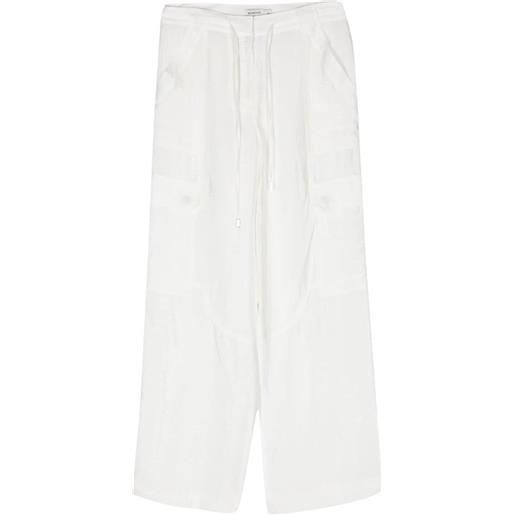 Simkhai crinkled shimmer cargo trousers - bianco