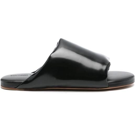 Bottega Veneta padded leather flat sandals - nero