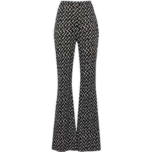 DVF Diane von Furstenberg brooklyn high-waisted flared trousers - nero