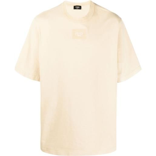 FENDI t-shirt con ricamo - giallo