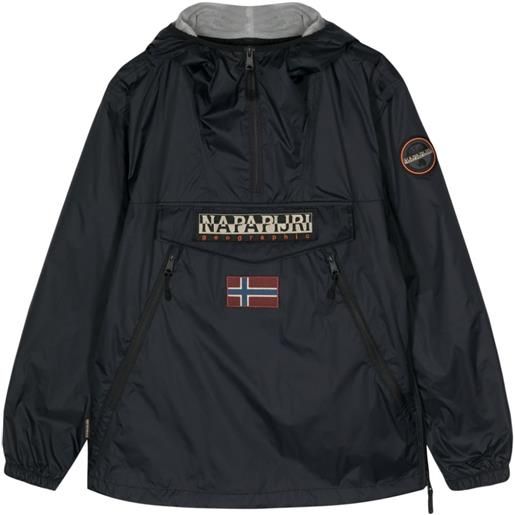 Napapijri logo-appliqué hooded jacket - nero