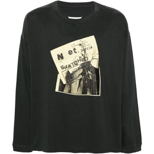 Maison Margiela t-shirt a maniche lunghe invitation - grigio