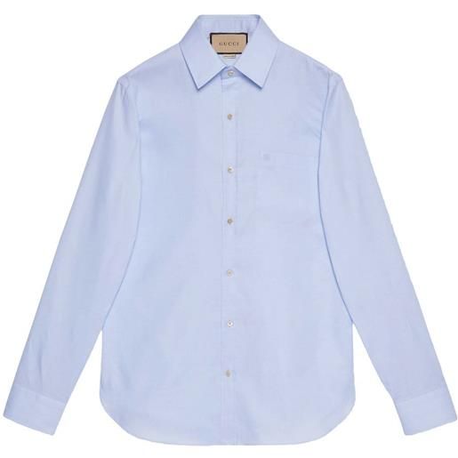 Gucci camicia gg con ricamo - blu