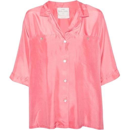 Forte Forte camp-collar silk shirt - rosa