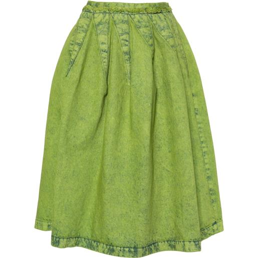 Marni pleated denim skirt - verde