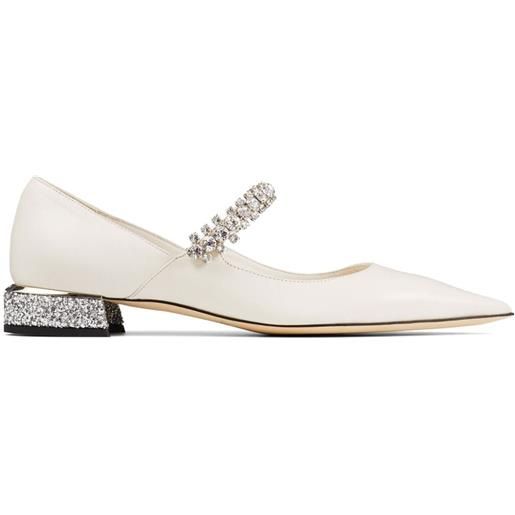 Jimmy Choo bing crystal-strap ballerina shoes - bianco