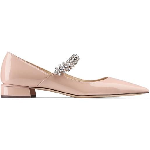 Jimmy Choo bing crystal-strap ballerina shoes - rosa