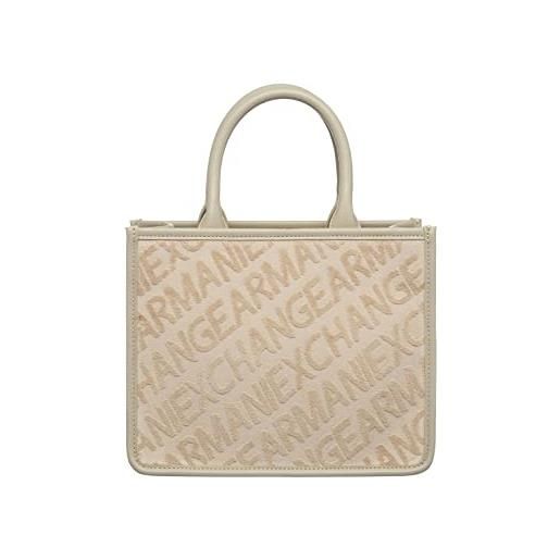 Armani Exchange layla, big front logo, double handle, tote donna, beige (dune), einheitsgröße