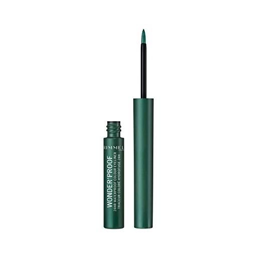 Rimmel London waterproof wonderliner eyeliner delineatore occhi liquido a lunga tenuta, 1.4 g, 003 precious emerald