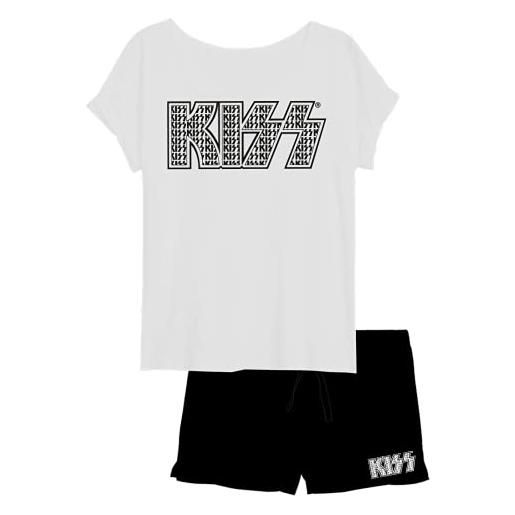 United Labels kiss merchandise band merch (boxer, pantaloni da jogging, pigiama, cappello, marsupio ecc. ), pigiama bianco/nero, l