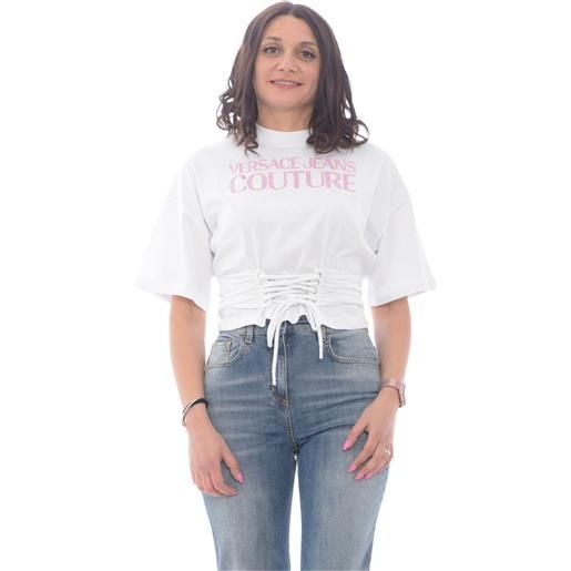 Versace Jeans Couture t shirt donna con lacci bianco / xs