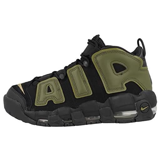 Nike air more uptempo '96, sneaker uomo, black/rough green-pilgrim-black, 41 eu