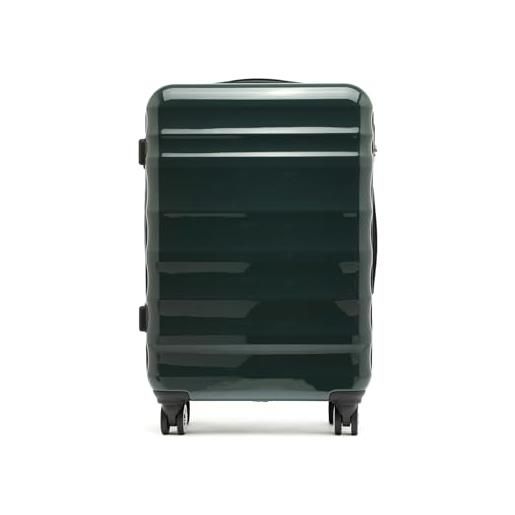 MISAKO valigia in tessuto mediana da viaggio london verde unisex - valigia elegante morbida semirigida - 69 x 48 x 24 cm