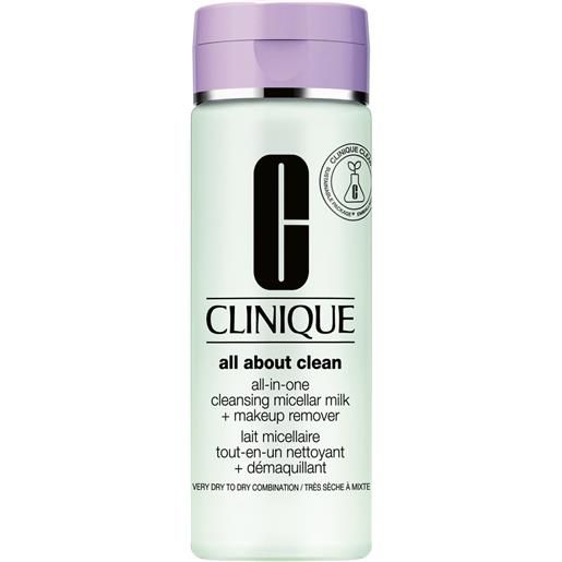 Clinique all-in-one cleansing micellar milk + makeup remover - very dry to dry combination 200ml latte detergente viso, struccante occhi