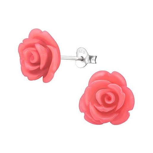 Katy Craig orecchini a forma di rose, in argento sterling, colore: rosa