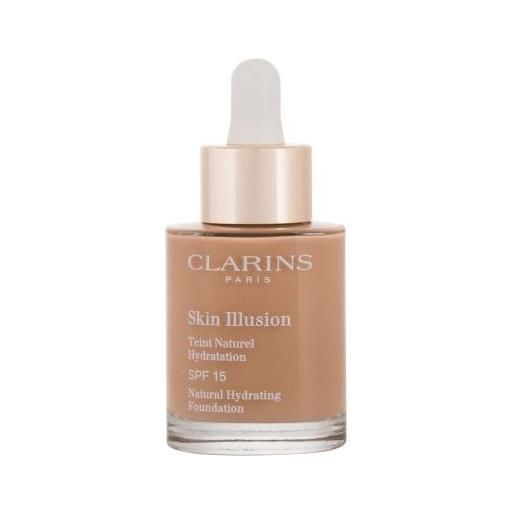 Clarins skin illusion natural hydrating spf15 fondotinta idratante con protezione uv 30 ml tonalità 112 amber