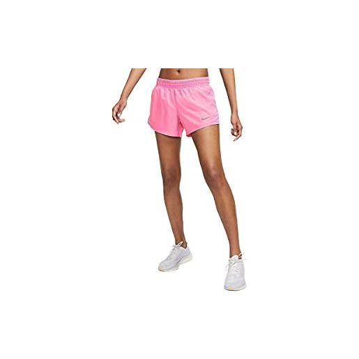 Nike w nk 10k short, pantaloncini sportivi donna, pink glow/pink rise/pink foam/(wolf grey), m