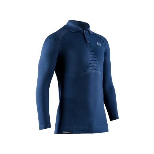 X-bionic invent 4.0 travel polo shirt long sleeves men, men's, navy/blue, l