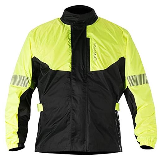 Alpinestars hurricane rain jacket, giacca impermeabile antipioggia moto, giallo fluo/nero, l