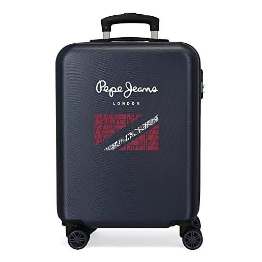 Pepe Jeans clark valigia da cabina blu 38 x 55 x 20 cm rigida abs chiusura a combinazione laterale 35 l 2,74 kg 4 ruote bagagli a mano, blu, taglia unica, valigia cabina