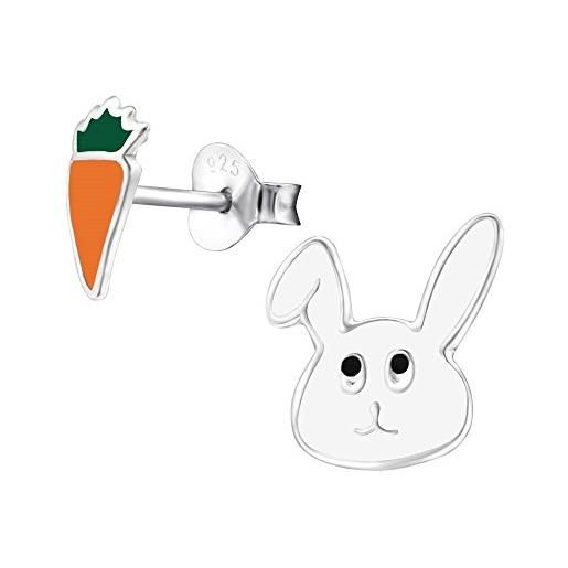 Katy Craig - orecchini in argento sterling, motivo coniglio e carota
