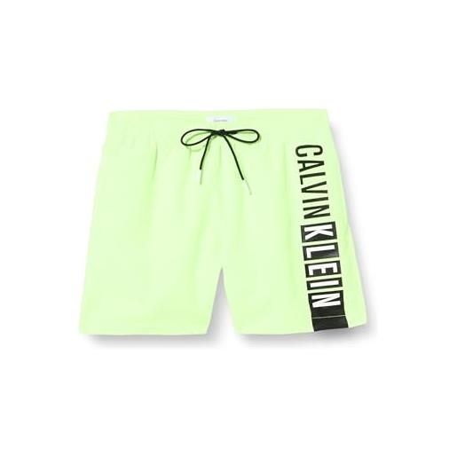 Calvin Klein pantaloncino da bagno uomo medium drawstring lunghezza media, verde (citrust burst), xl