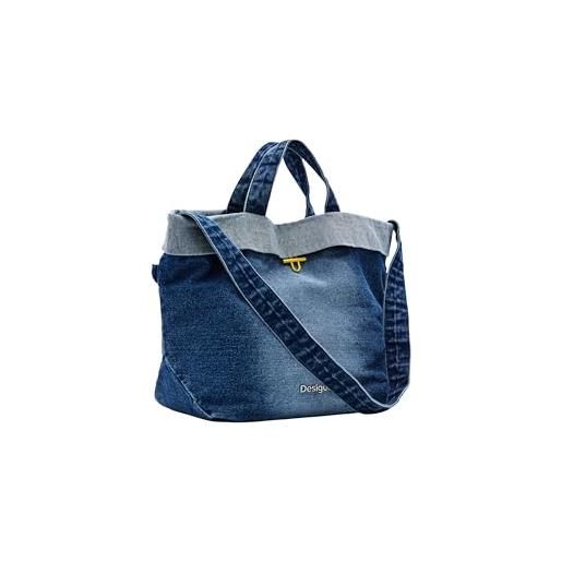 Desigual priori litu, accessories denim shopping bag donna, blu