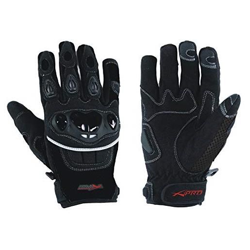 A-Pro - guanti estivi in tessuto con protezione sulle nocche per motocross/quad, nero, misura l