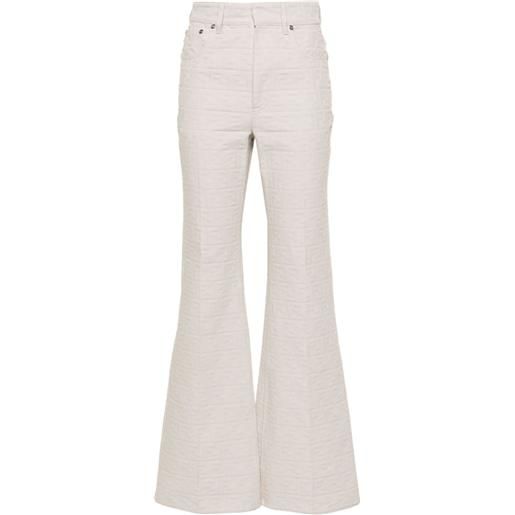 FENDI jeans svasati ff jacquard - grigio