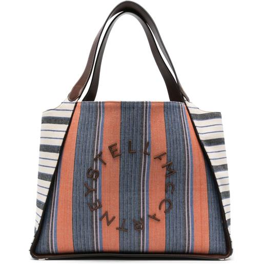 Stella McCartney striped cotton tote bag - blu