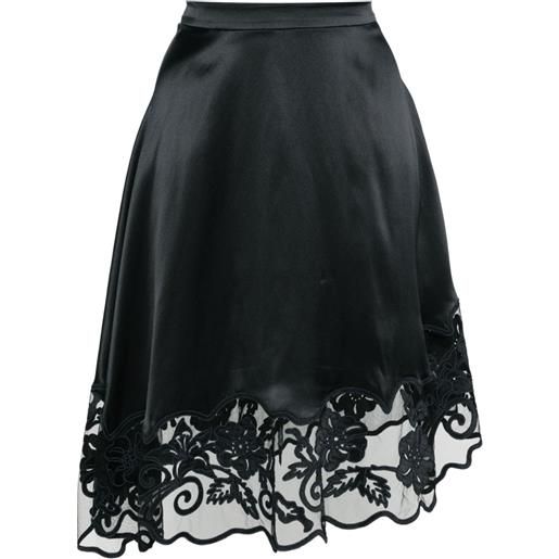 Ulla Johnson avalon floral-embroidered skirt - nero