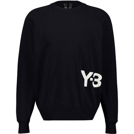 Y-3 logo knitted sweatshirt - nero
