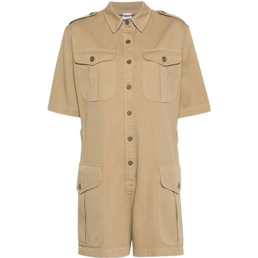 ASPESI military twill playsuit - marrone