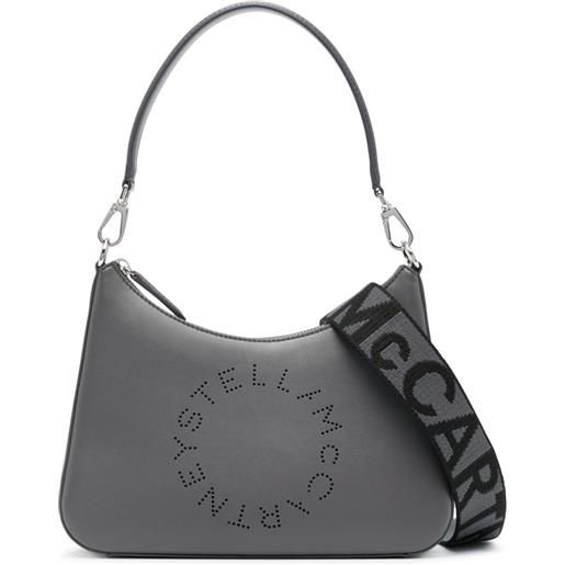 Stella McCartney small logo shoulder bag - grigio