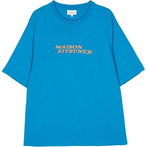Maison Kitsuné t-shirt con stampa go faster - blu