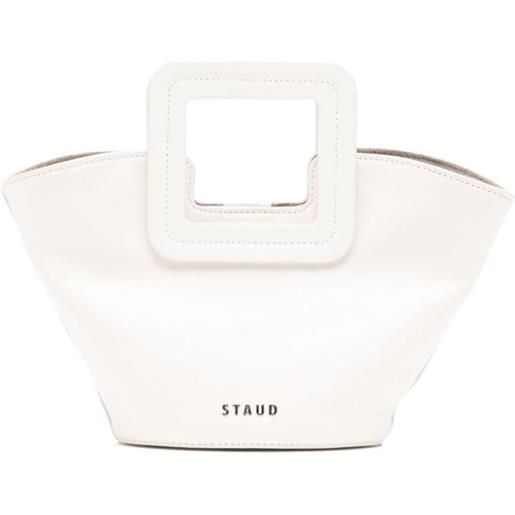 STAUD mini shirley leather bucket bag - bianco