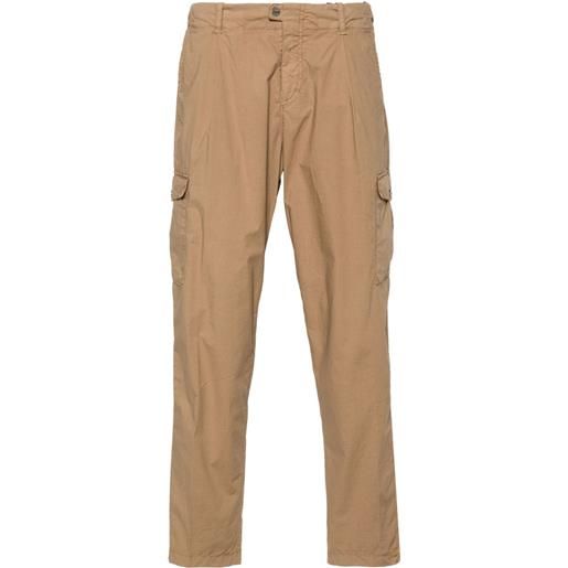 Herno tapered cotton cargo pants - marrone